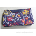 flower print with surface lamination 600D polyester clutch bag, square lady wallet, female make up bag